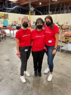 Just a couple of our team members volunteering at the local food bank!