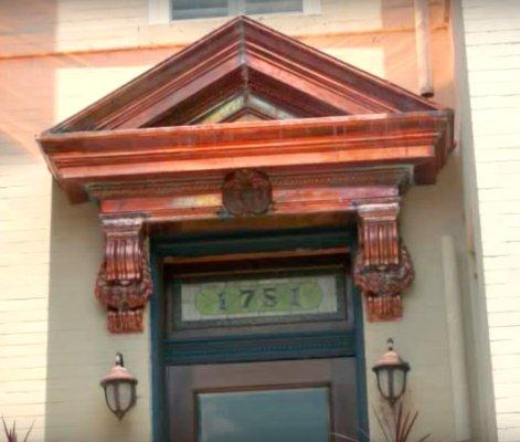 Custom built copper pediment, Mount Pleasant Washington DC