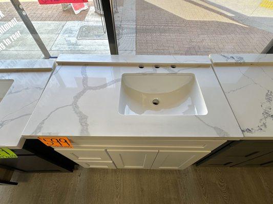 Beautiful quartz countertops that will make a great addition to any vanity.