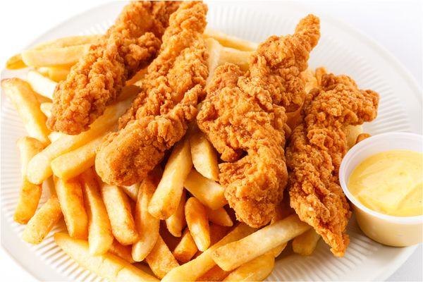 Chicken Tenders and fries