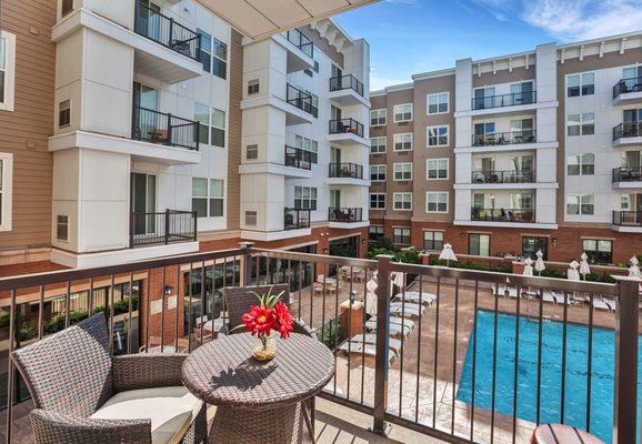 Pool views from the private balcony