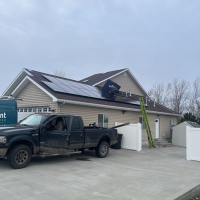 Solar panels being put into our roof.