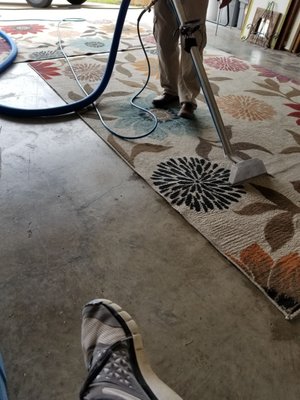 We have wood floors so we had the garage floor cleaned up to be able to clean them and let them dry thuroughly.