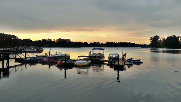 Sunset At 50/50 Water Sports And Spinners Marina On Lake Murray