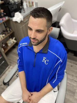 Classic Haircut and beard trim with razor