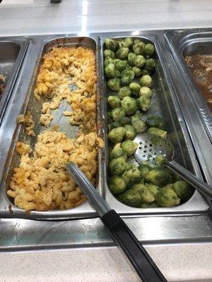 Macaroni and Cheese and Brussels Sprouts.