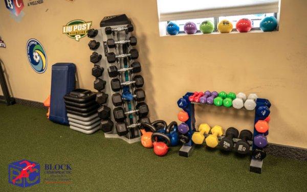 Physical Therapy equipment - dumbness, step up, kettlebells