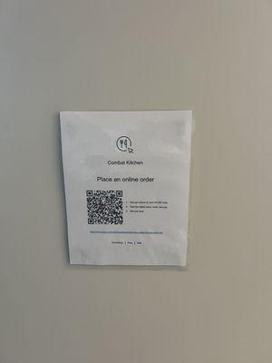 QR Code for menu and ordering.