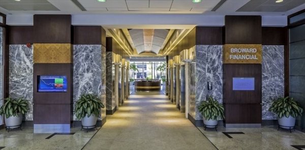 The Broward Financial Bldg lobby, located in the heart of downtown Fort Lauderdale.