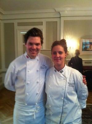 Chef Sondre B. Ellingstad, Norwegian Residence. Chef Frida Johannsen, Embassy of Sweden.