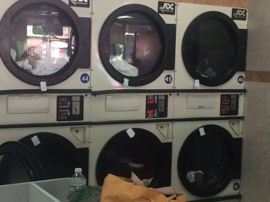 There are currently 18 dryers like this. This relates to my review of drop-off service leaving clothes that have finished cycle