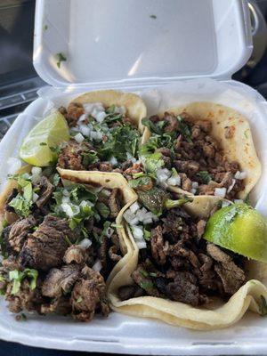 2 Al Pastor and 2 carne asada tacos