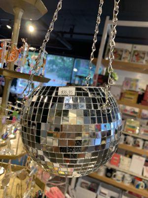 Disco ball planter at Rebel