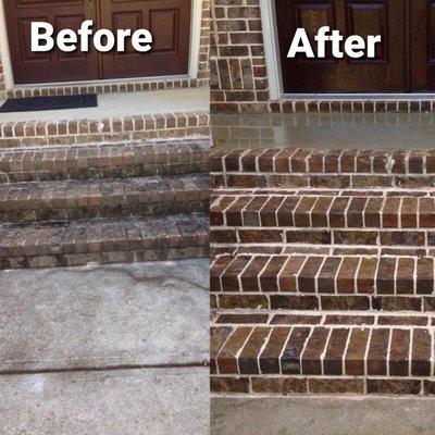 Brick steps Pressure Washing