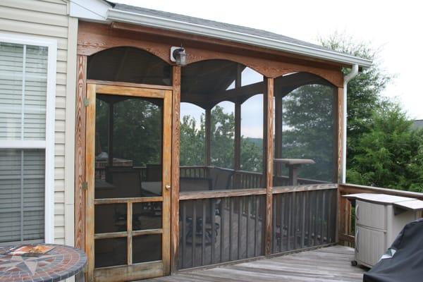 Before clean, seal & stain deck and porch frame