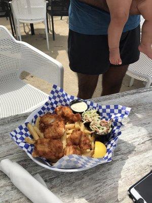 Grouper nuggets with fries.