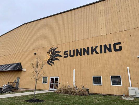 The exterior of the electronics recycling warehouse.