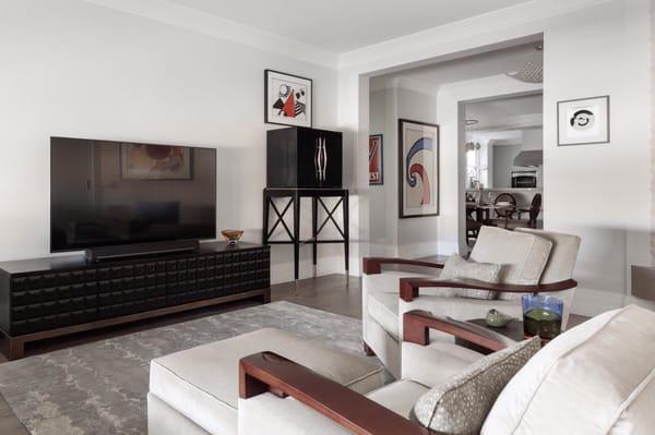 Living room of full remodel in San Francisco.