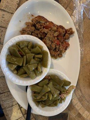 Lunch Special: Meatloaf and green beans!