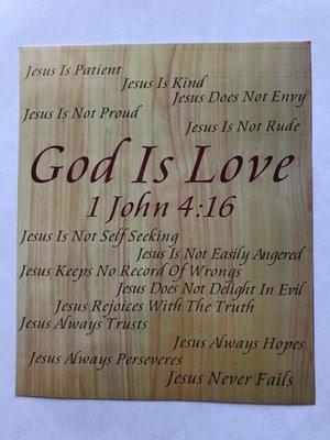 God is love! This is His chief characteristic.