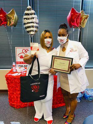 This is a pic of the owner/Founder/CEO Nurse Monica Long and I at our graduation!  I love her so much!