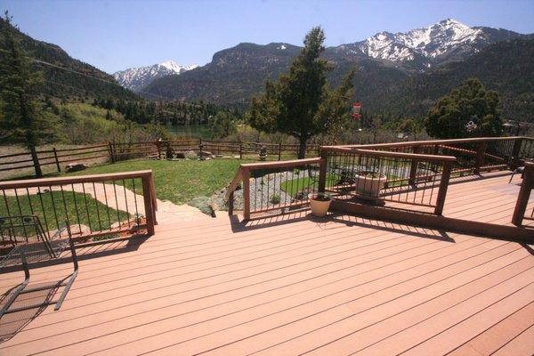 From our front deck with Whitehouse Peak, & other 14-teeners with the Lake middle left.