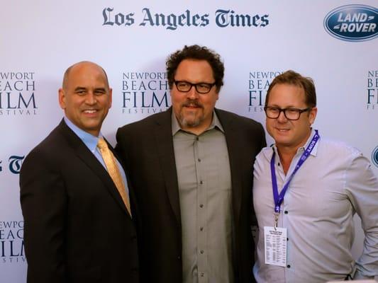 Gregg Schwenk (NBFF CEO), Jon Favreau (Writer/Director/Actor of "Chef"), Todd Quartararo (NBFF PR Director) @ Closing Gala 2014.