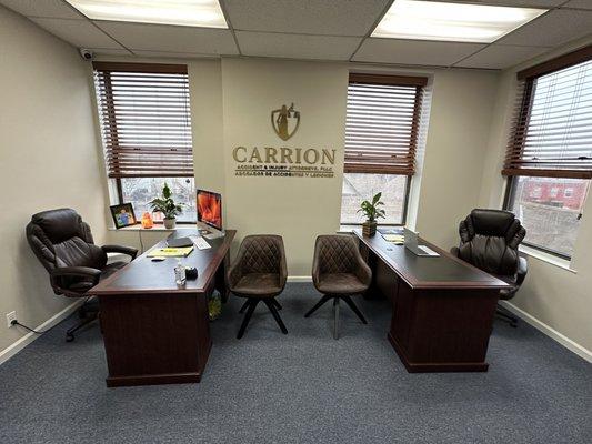 Office of Carrion Accident  & Injury Attorneys. Here clients can speak with staff regarding their NYC car accident injuries.