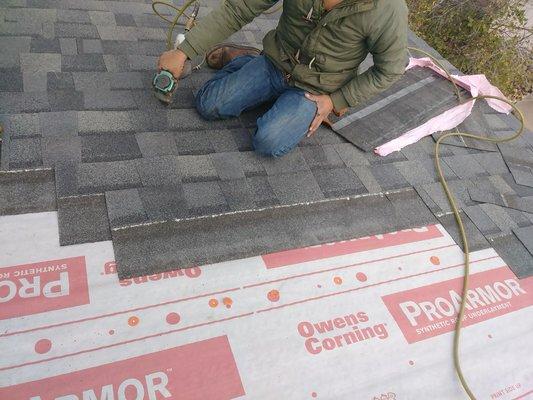 Correct nail placement on  Owens Corning dimensional shingle