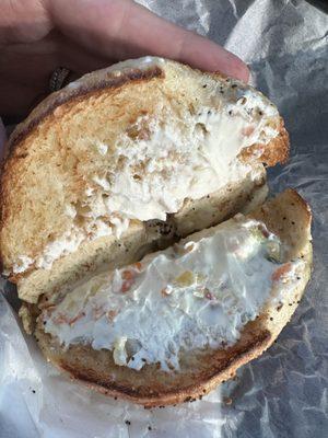 Barely any cream cheese