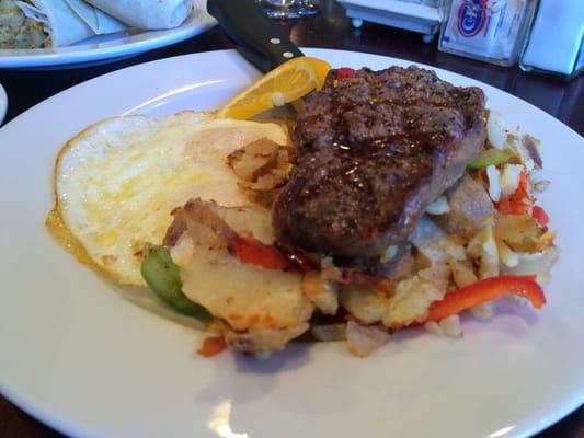 Steak & Eggs -with home fry potatoes