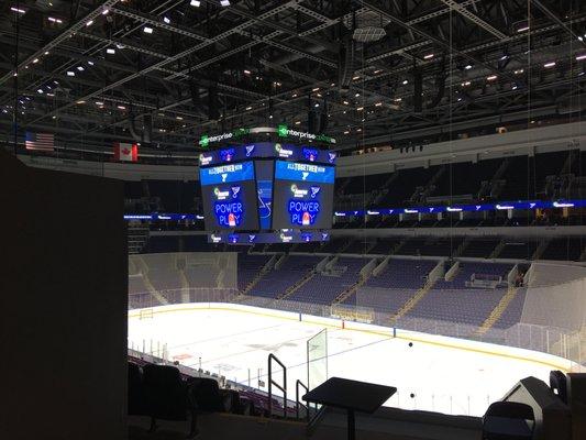 We were thrilled to work on the ceilings in the St. Louis Blues Suites a few years ago. Go Blues!