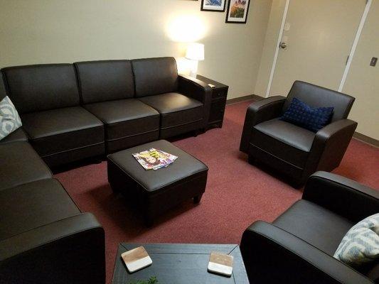 Day room where you can comfortably meet with the chemical dependency counselor and therapist