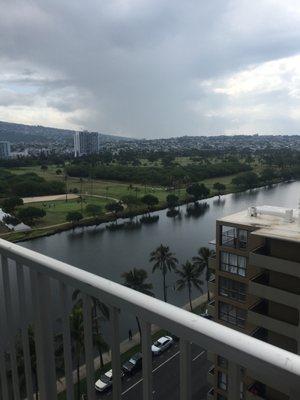 View from the tiny but cool balcony.