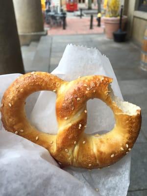 Free mini pretzel for National Pretzel Day