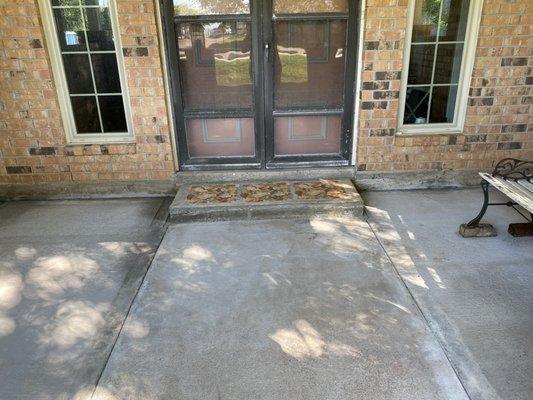 Front door step and porch expansion on both sides