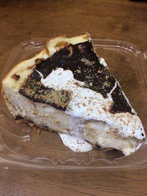 Slice of the smores cheesecake