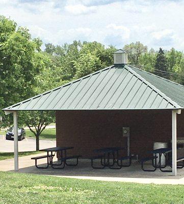 The picnic pavilion includes restrooms.