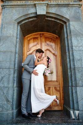 Destination wedding photo in France