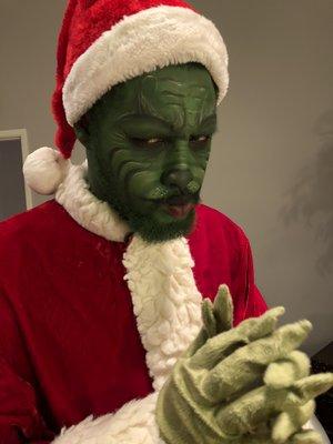 The Grinch makeup.