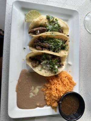 Steak tacos plate