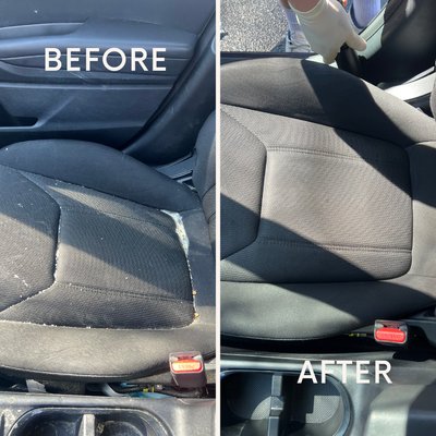 Before and After our Seat Shampoo