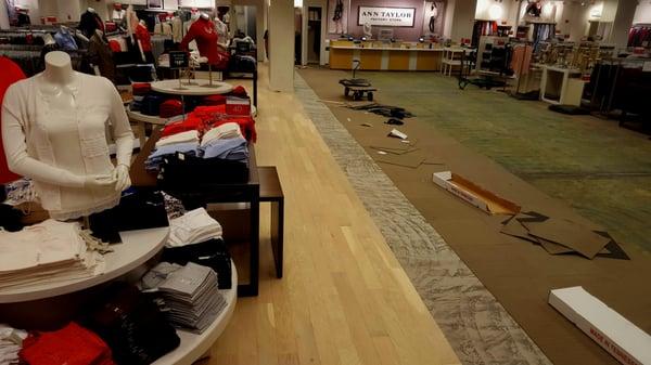 Ann Taylor Store Engineered Hardwood Installation In Progress