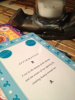 Affirmation cards are left for you to choose after your massage. PERFECT!