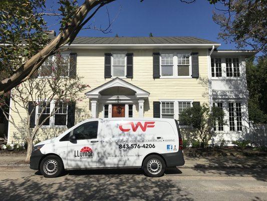 Historic Charleston home getting Huper Optik High Performance Ceramic film for energy control