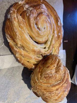 Cinnamon Roll Danish & Spicy Pork w/ Jalapeño Croissant