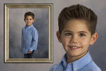 Classic paintings of children. Created from sittings at the studio, or from your own photograph.