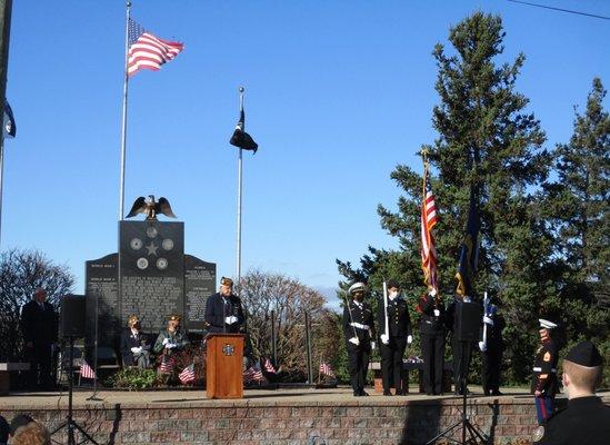 Veterans Memorial on high street in Belleville, MI 2020