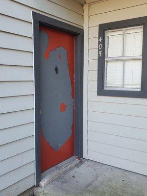 Door froze and the Paint fell off couldn't get it fix nothing but lies new Manager every 2 months.