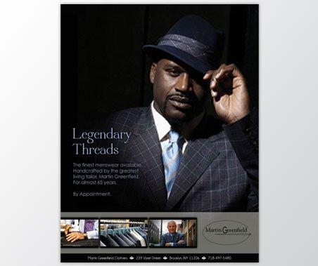 Martin Greenfield Clothiers ad featuring Shaq